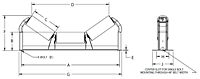 Troughing Idlers Equal Lengths Drawing